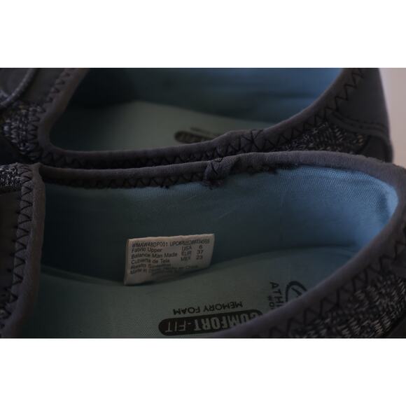 Athletic Works Comfort-Fit Memory Foam Slip-On Shoes Women’s 6 Gray/Black Knit - Picture 7 of 7